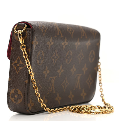Louis Vuitton Monogram Pochette Felicie Chain Wallet Fuchsia 4 of 13
