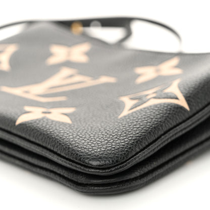 Louis Vuitton Empreinte Monogram Giant Double Zip Pochette Black Cream 10 of 12