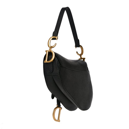 Christian Dior Grained Calfskin Saddle Bag Black 3 of 13
