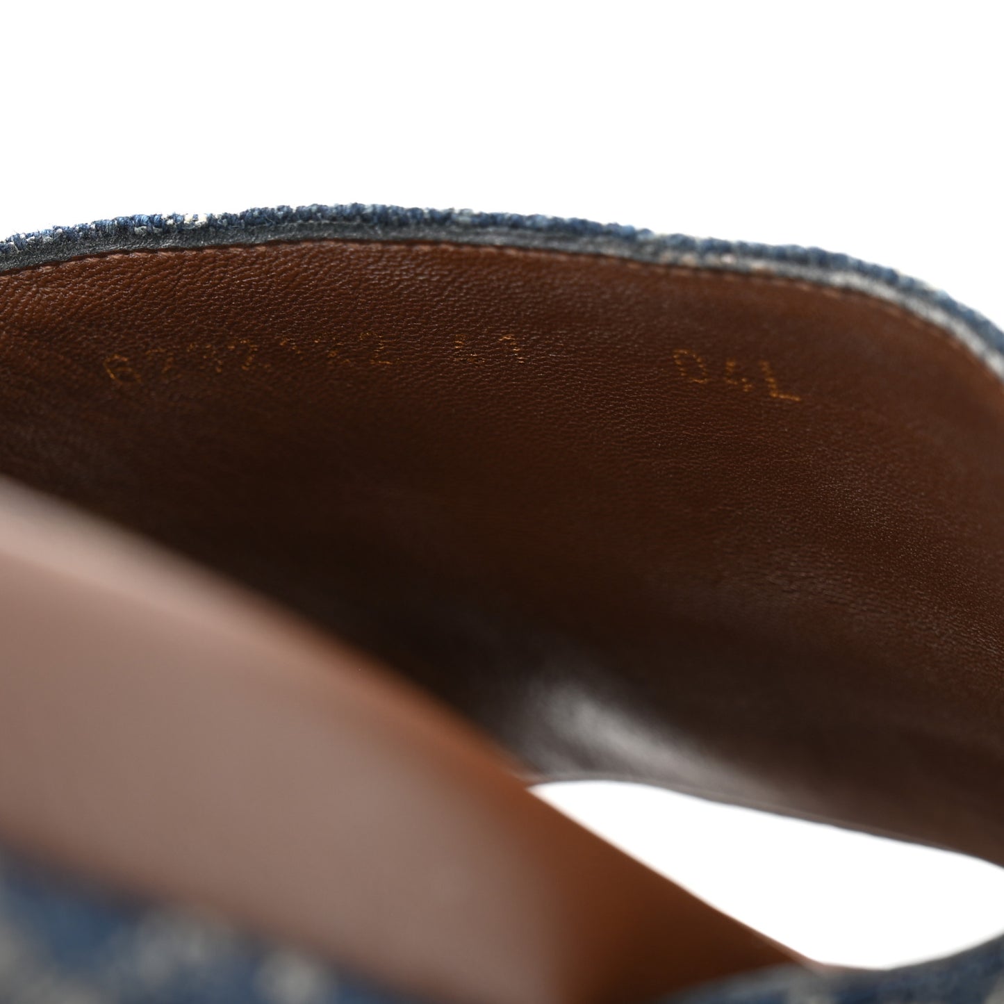 New Denim GG Monogram Angelina Platform 55mm Slide Sandals 41 Blue Tea