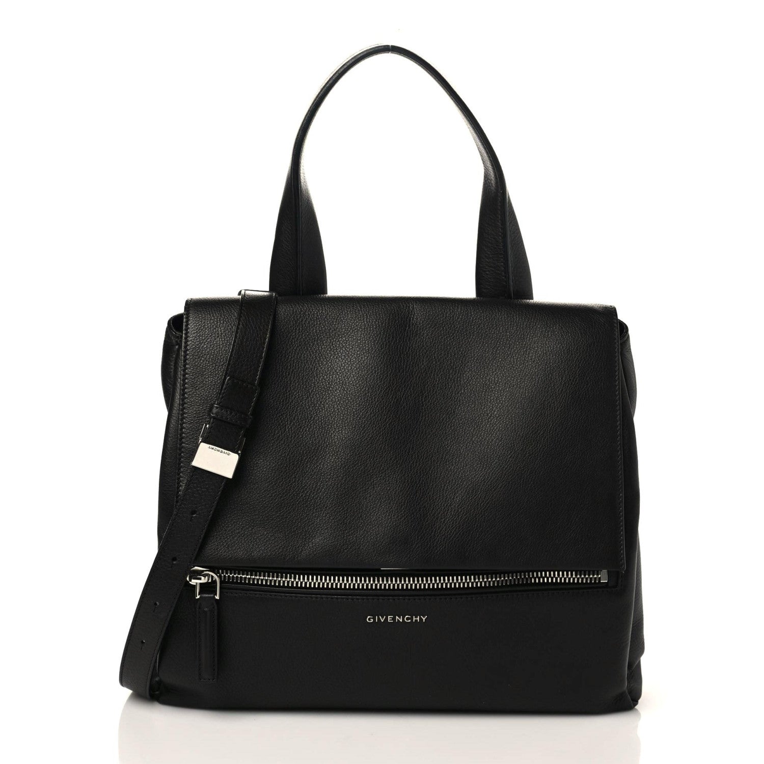 Givenchy Grained Calfskin Medium Pandora Pure Flap Bag Black 1 of 16