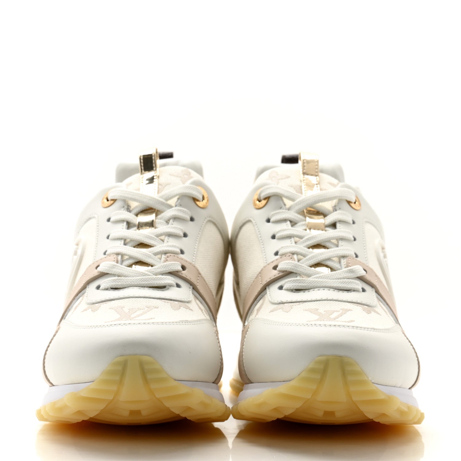Louis Vuitton Monogram Calfskin Run Away Sneakers 38 Beige Gold 2 of 8