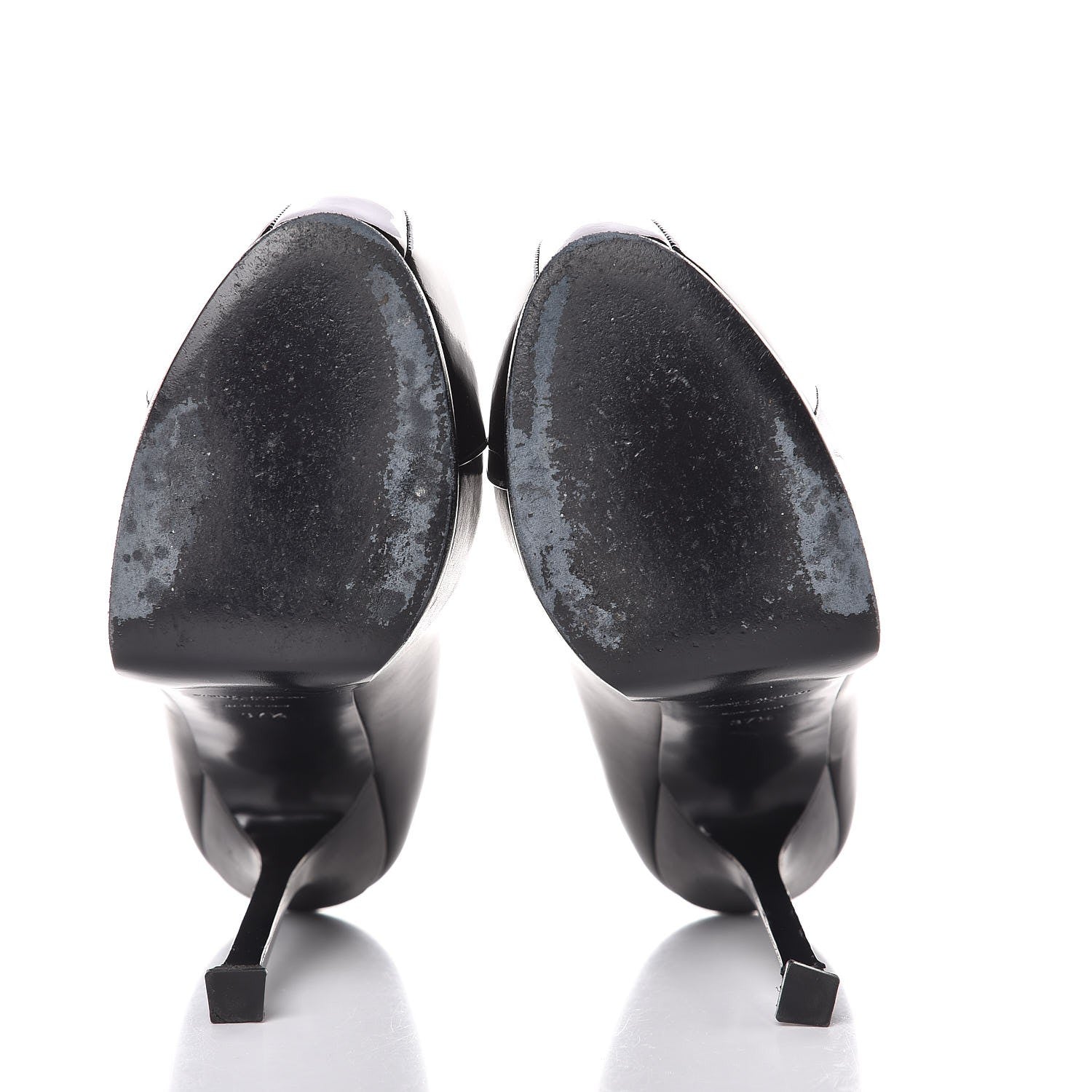 Saint Laurent Calfskin Vitello Vernice Tribtoo 105 Pumps 37.5 Black 7 of 14