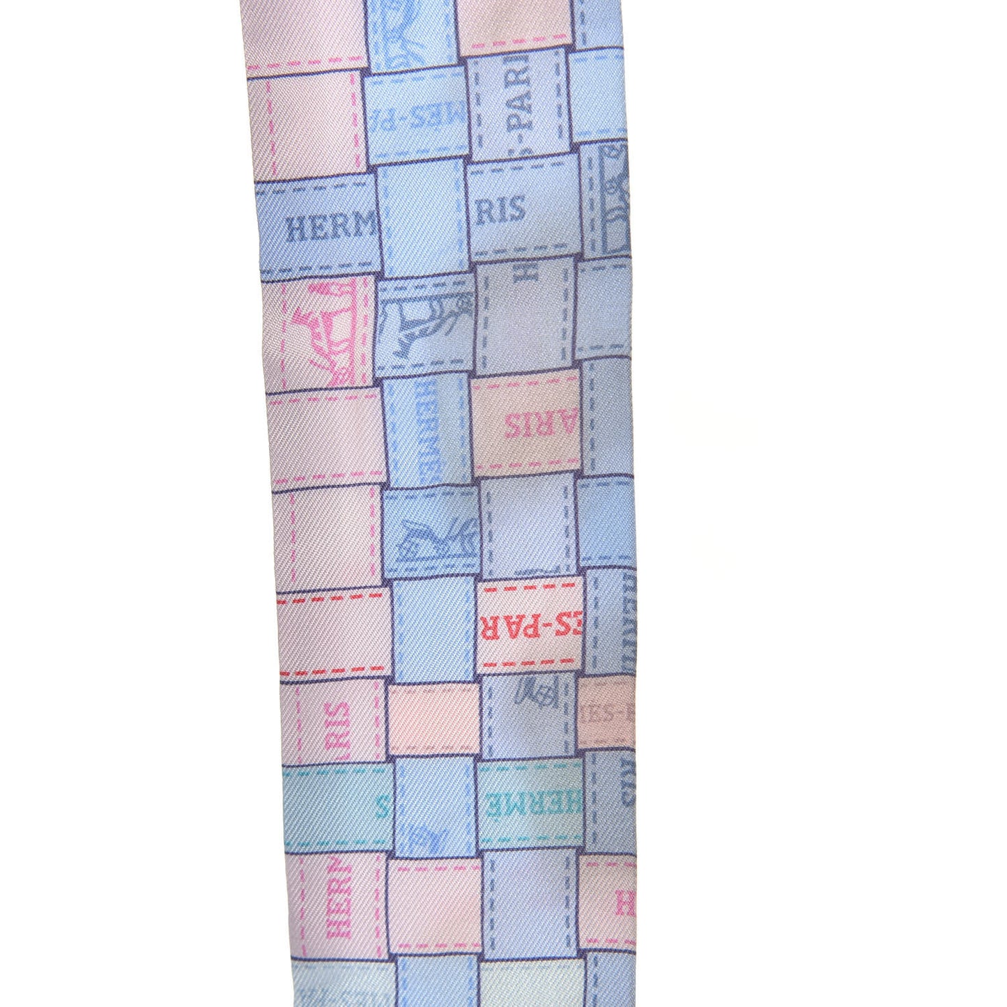 Silk Bolduc Au Carre Twilly Bleu Pale Rose Pale