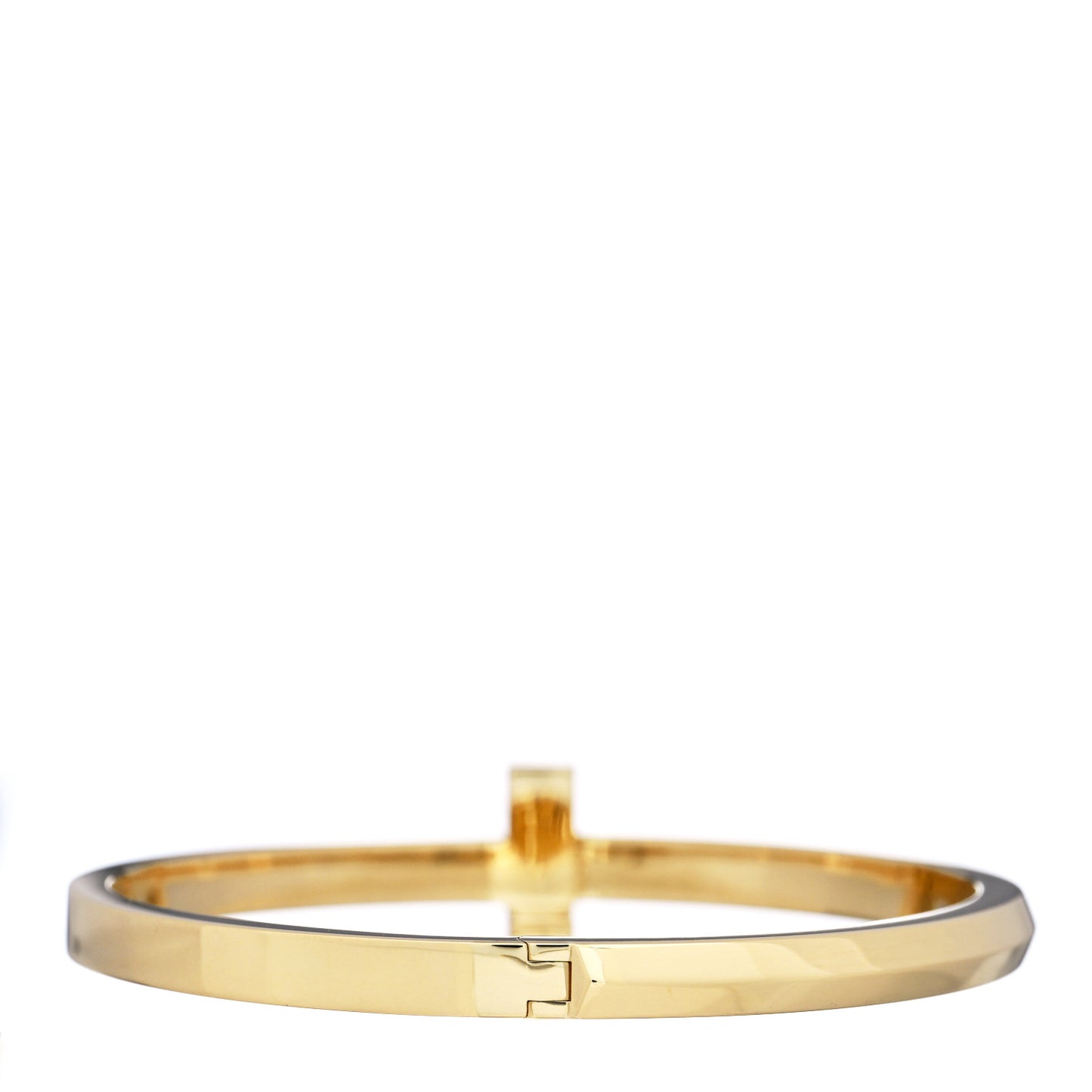 18K Yellow Gold Wide T T1 Hinged Bangle Bracelet