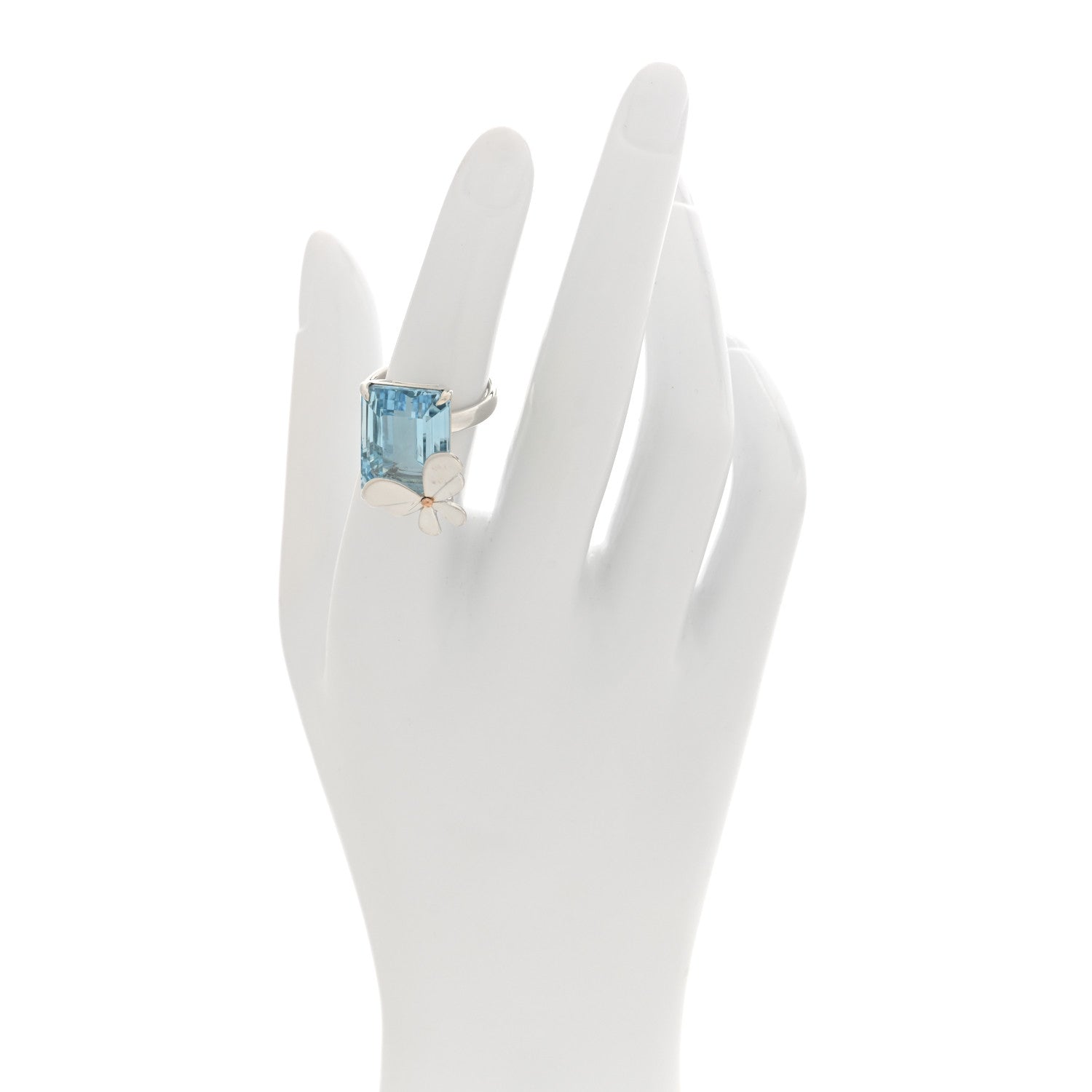 Tiffany Sterling Silver 18K Rose Gold Blue Topaz Return to Tiffany Love Bugs Butterfly Ring 51 5.75 2 of 4