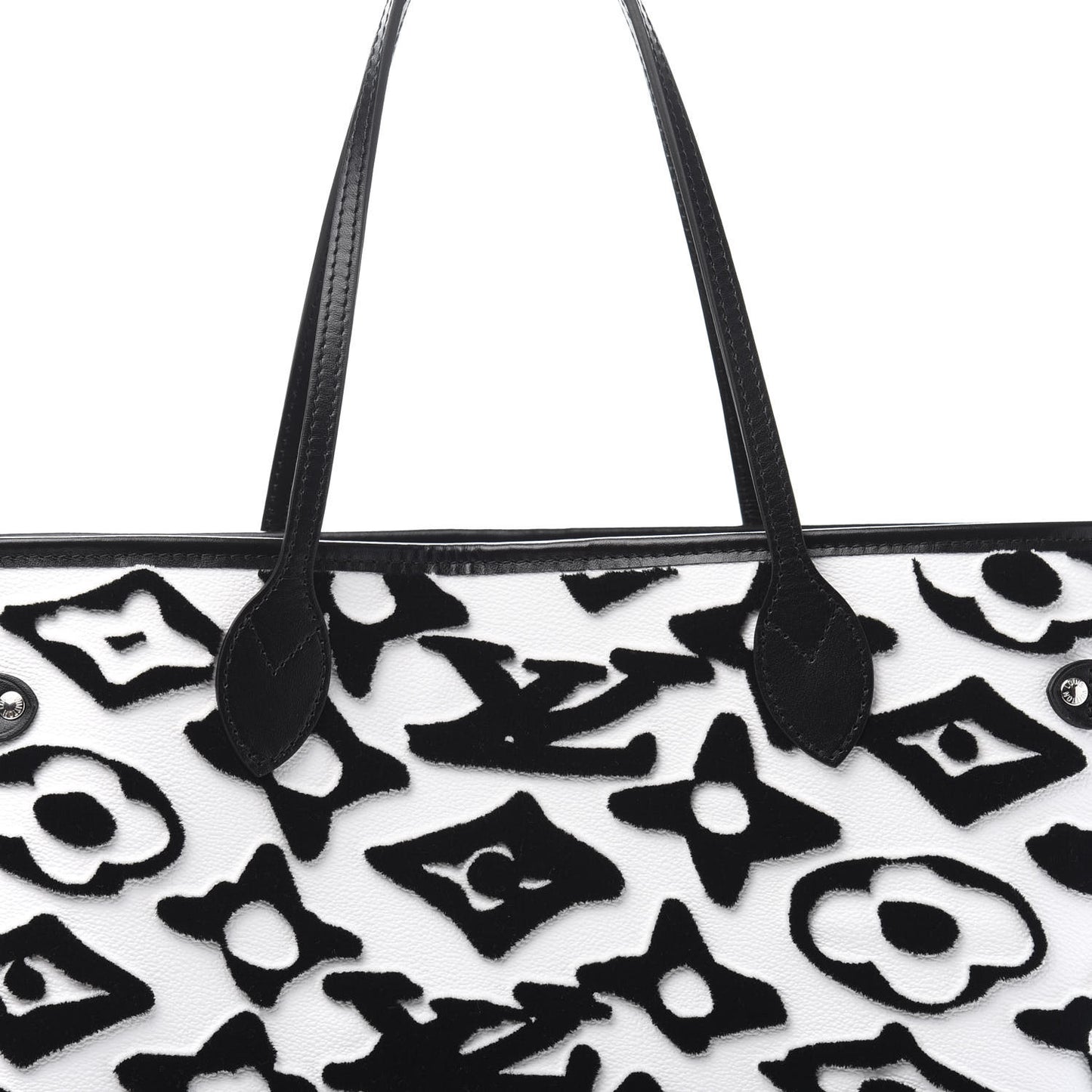 X UF Tufted Monogram Neverfull MM Black White