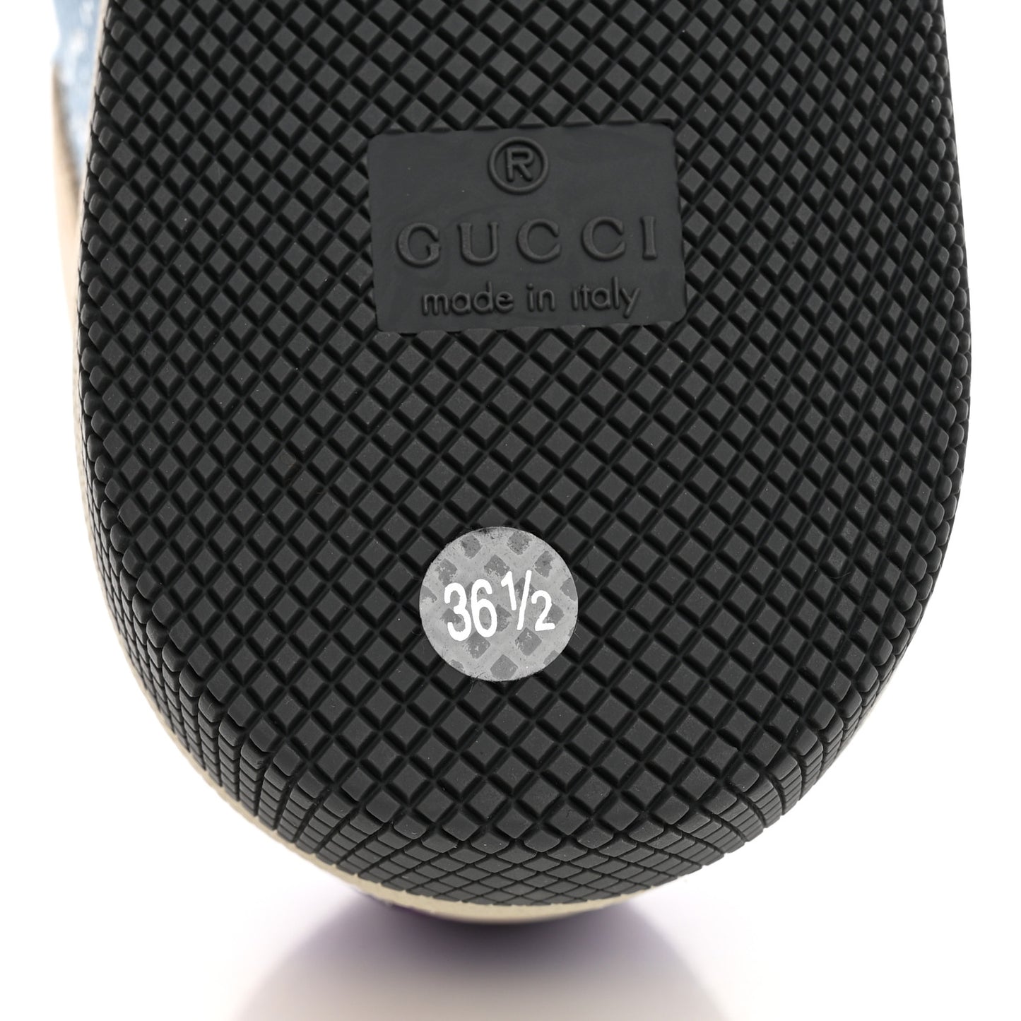 Calfskin Lame GG Monogram Web Womens Screener Sneakers 36.5 Blue Silver Dusty Milk Shine Purple