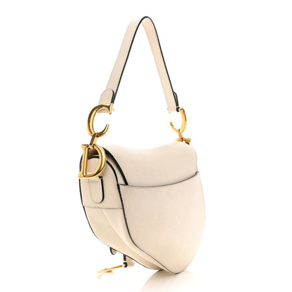 Christian Dior Grained Calfskin Saddle Bag White 3 of 18