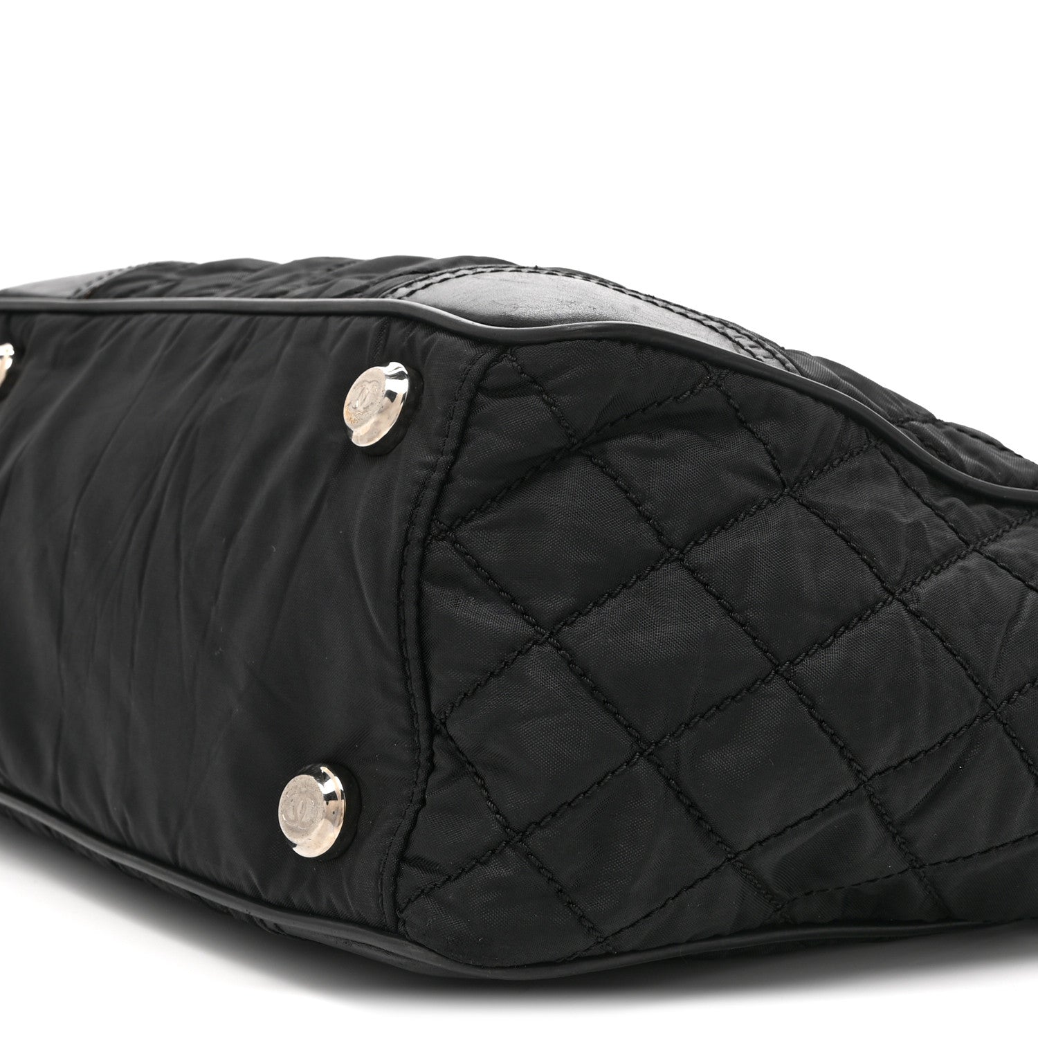 Chanel Nylon Calfskin Quilted CC Paris New York Tote Bag Black 10 of 10