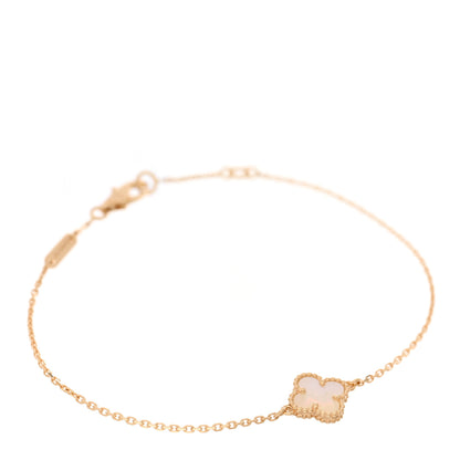 Van Cleef & Arpels 18K Yellow Gold Mother of Pearl Sweet Alhambra Bracelet 1 of 4