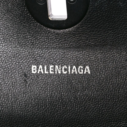 Balenciaga Calfskin Diagonal Allover Logo Print S Flap Bag Black White 7 of 11