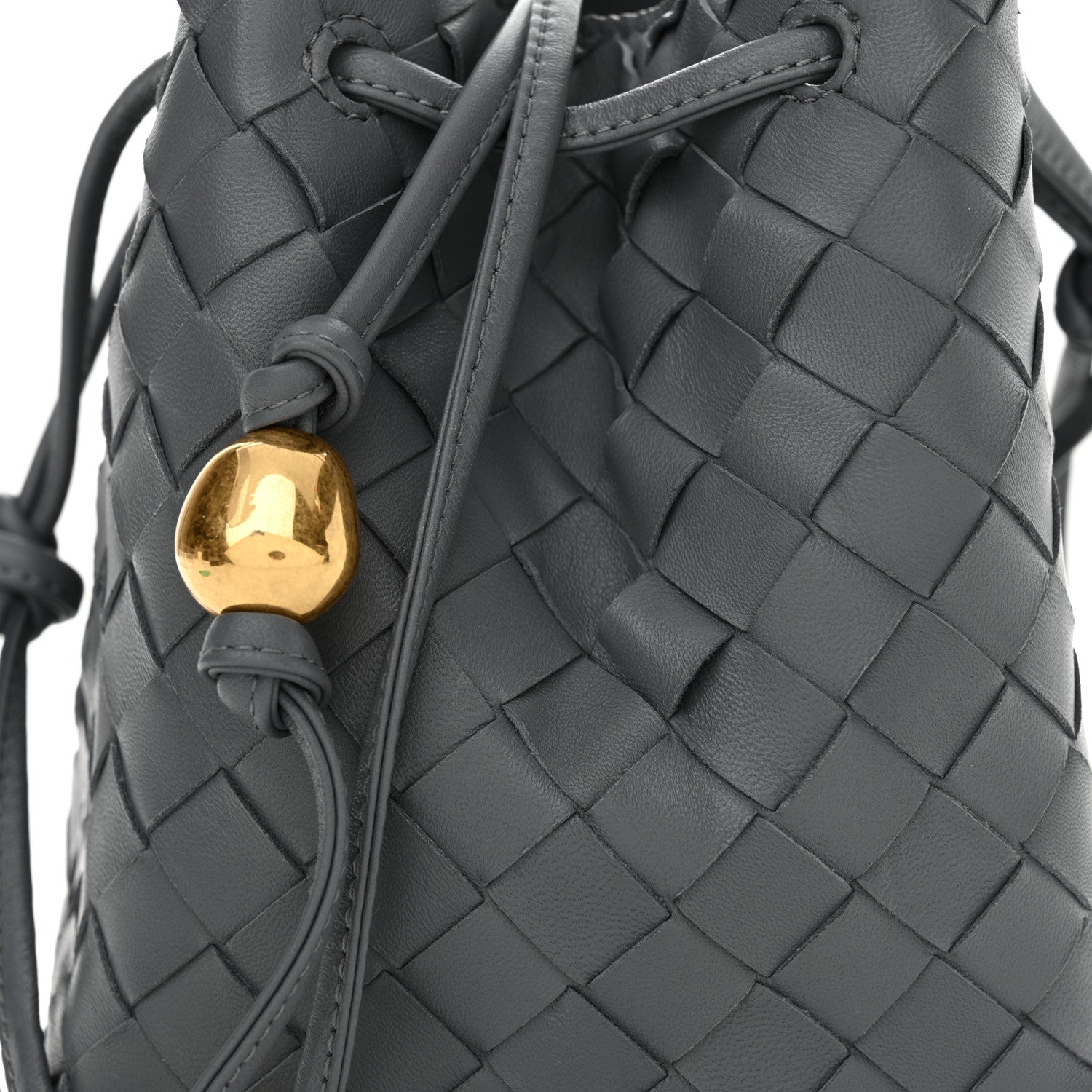 Bottega Veneta Nappa Intrecciato Small Drawstring Bucket Bag Thunder 7 of 9