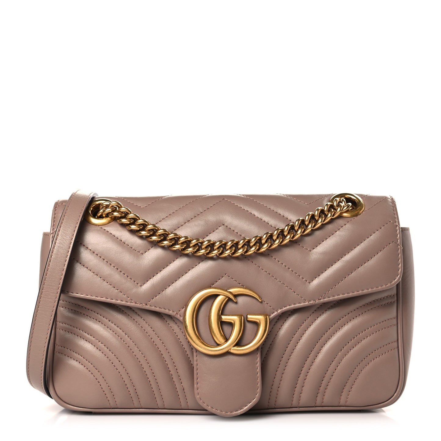 Calfskin Matelasse Small GG Marmont Shoulder Bag Porcelain Rose