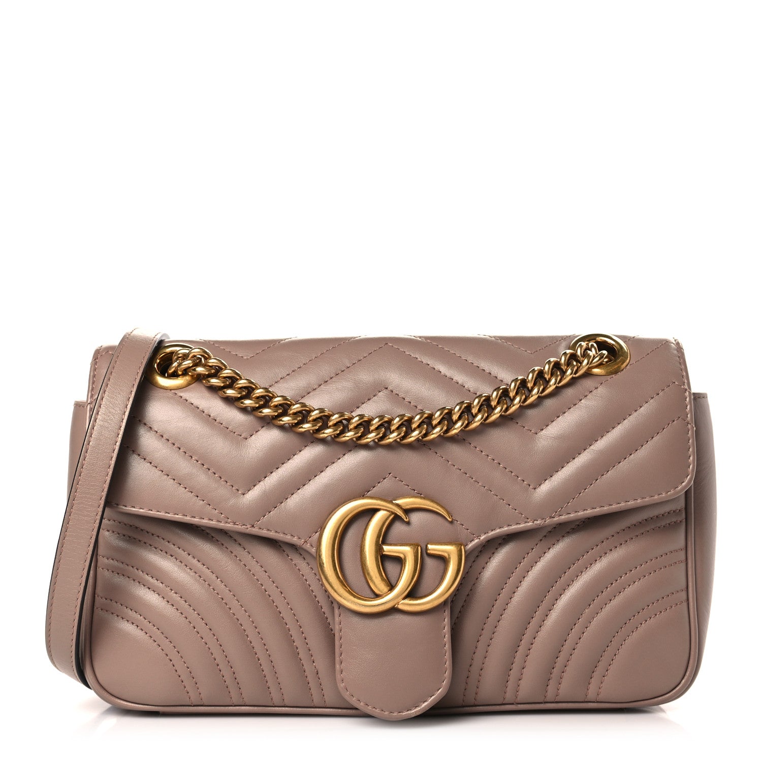 Gucci Calfskin Matelasse Small GG Marmont Shoulder Bag Porcelain Rose 1 of 9