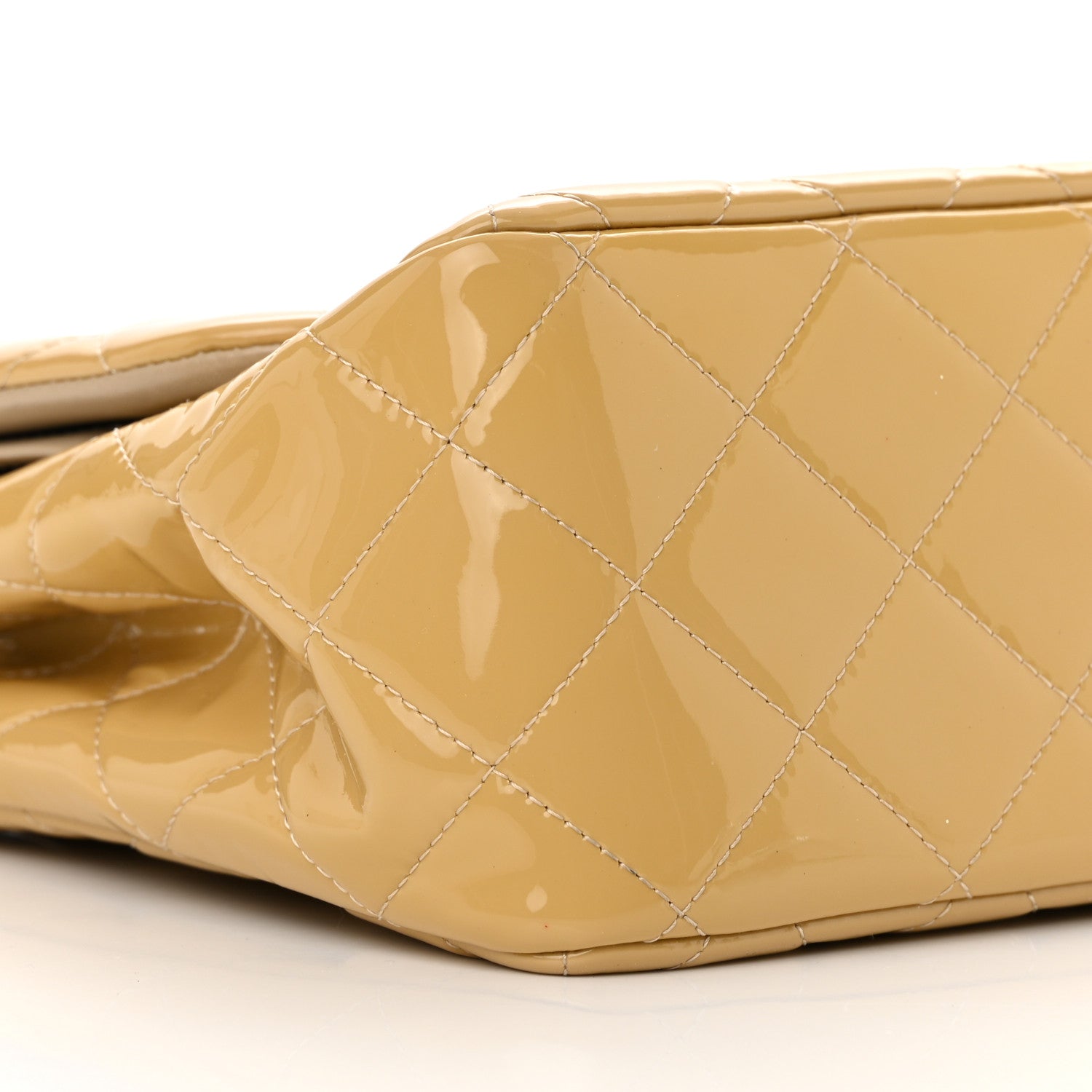 Chanel Patent Quilted Jumbo Double Flap Beige 9 of 16