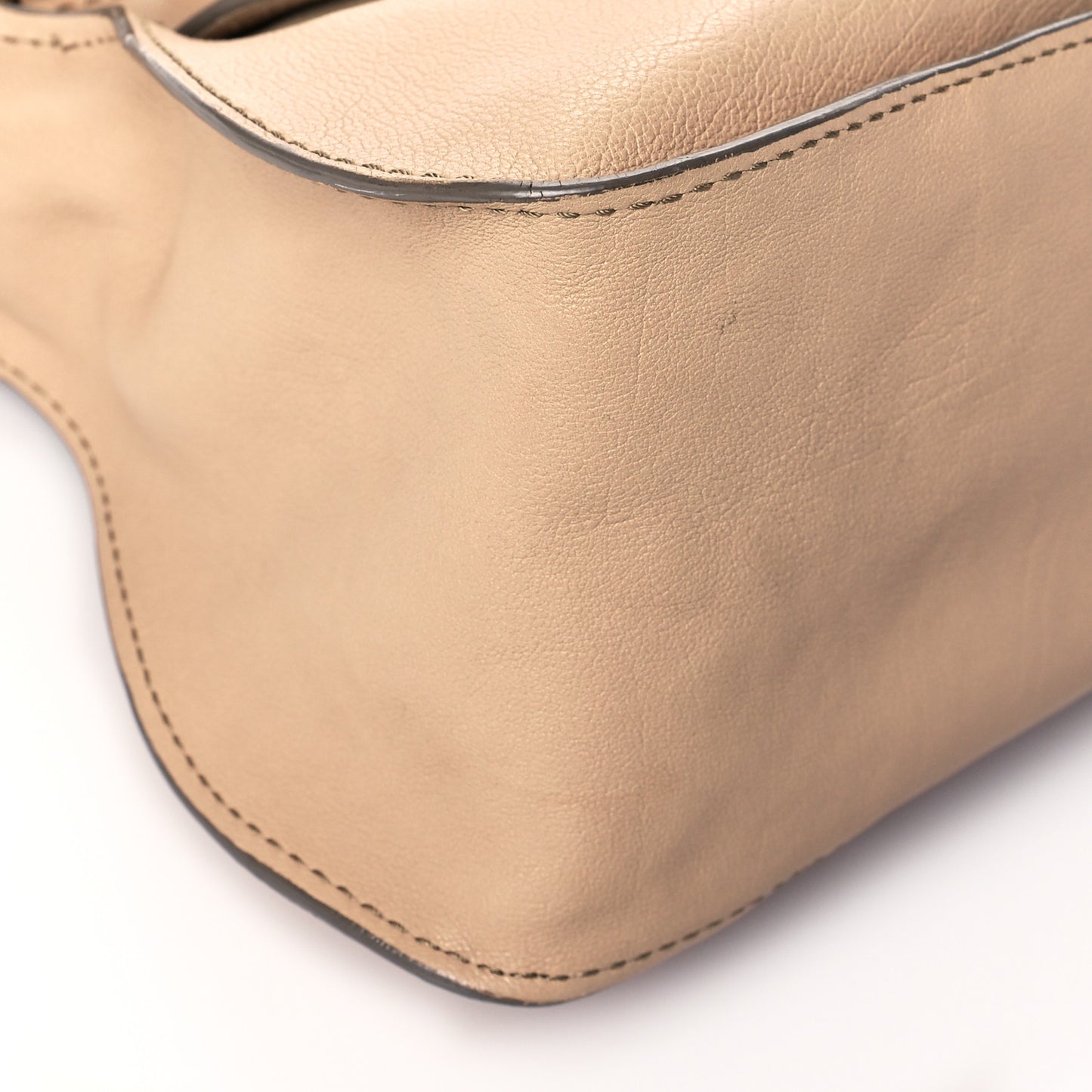 Calfskin Medium Marcie Nude Satchel Natural