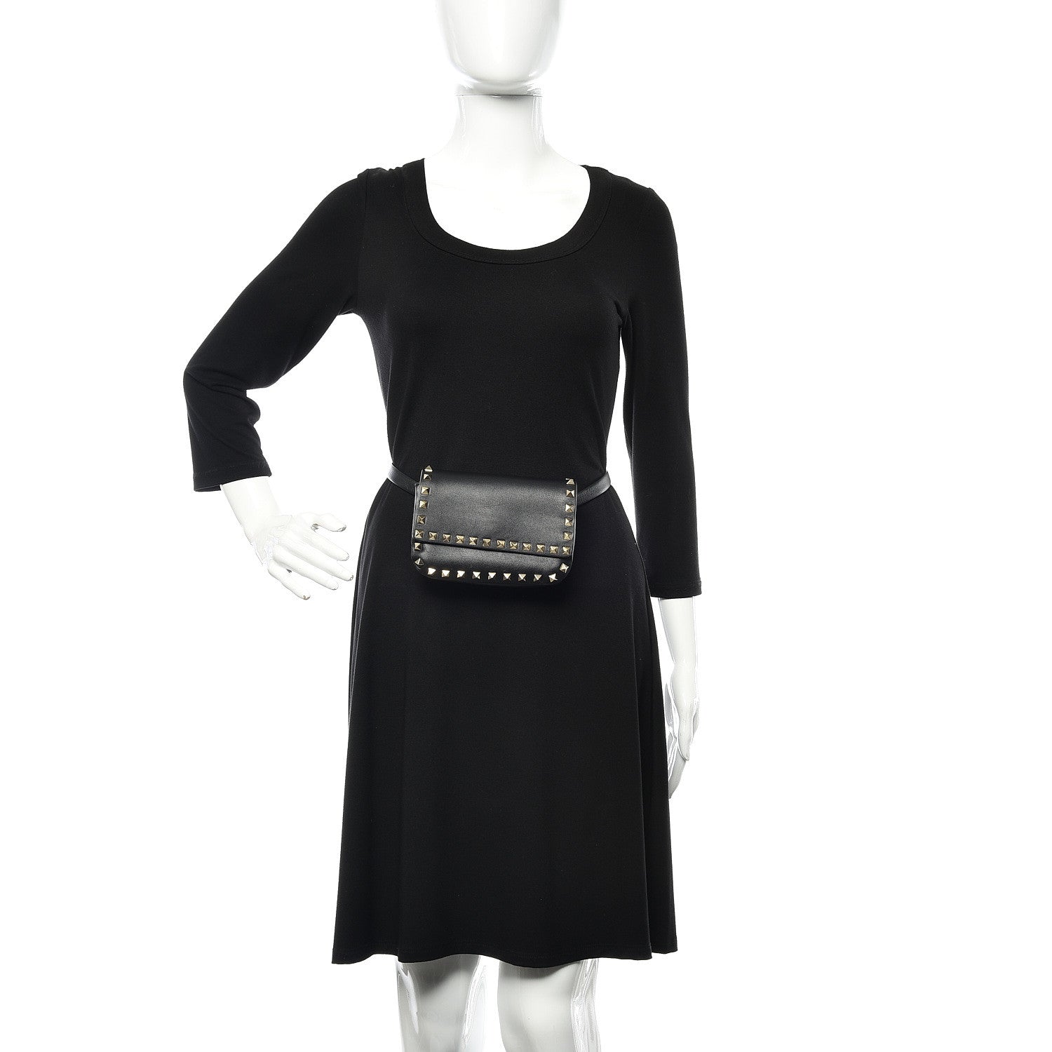 Valentino Garavani Calfskin Rockstud Belt Bag Black 2 of 12