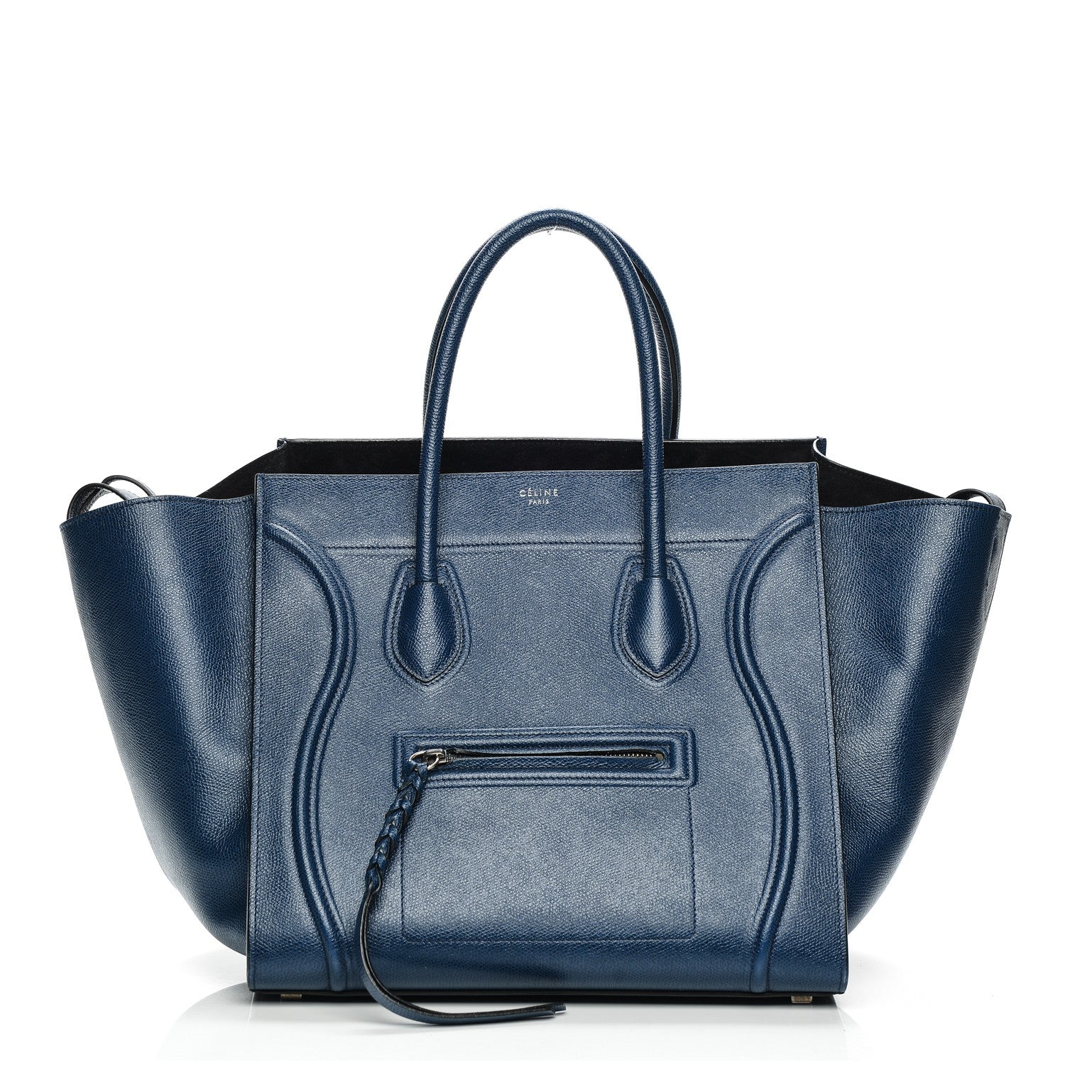 Celine Grained Calfskin Medium Phantom Luggage Deepsea 1 of 7