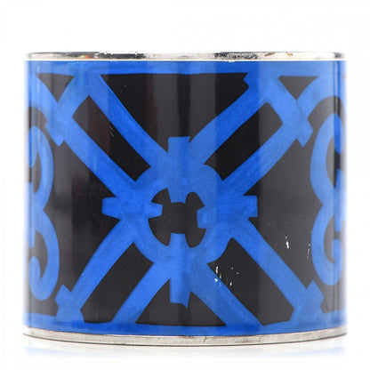 Hermes Enamel Printed Mega Wide Balcons du Guadalquivir Bracelet 62 Blue 1 of 6