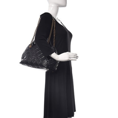 Chanel Glazed Calfskin Castle Rock Bowling Bag Black 2 of 9