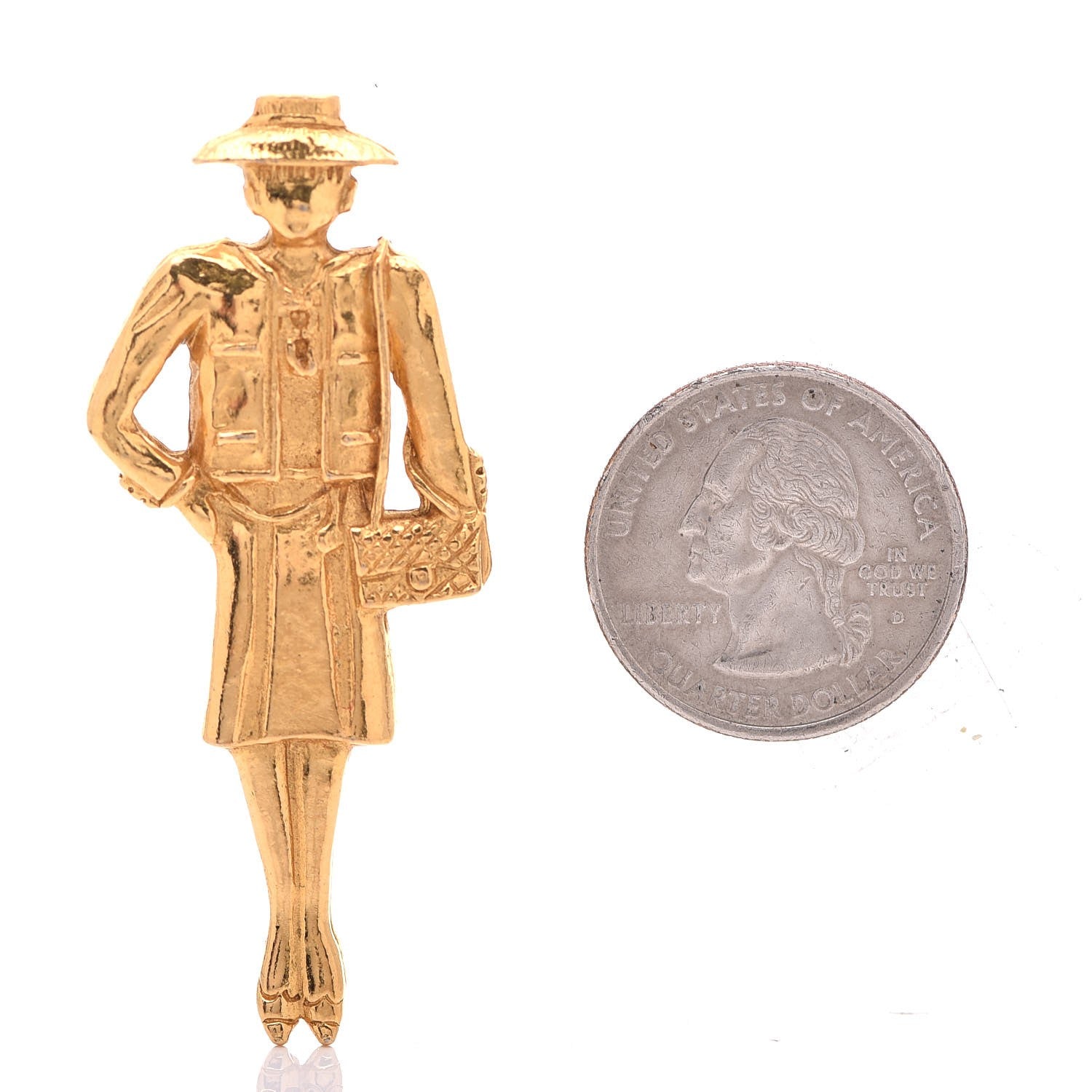 Chanel Coco Figurine Pin Brooch Gold 2 of 5