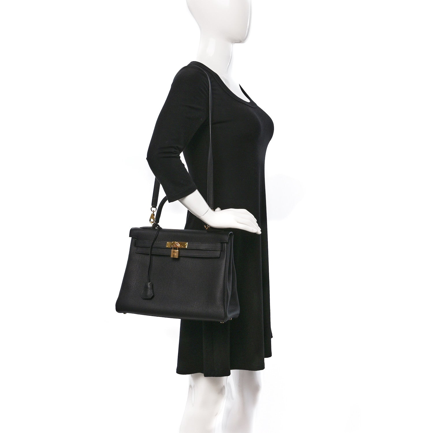 Hermes Togo Kelly Retourne 32 Black 2 of 9