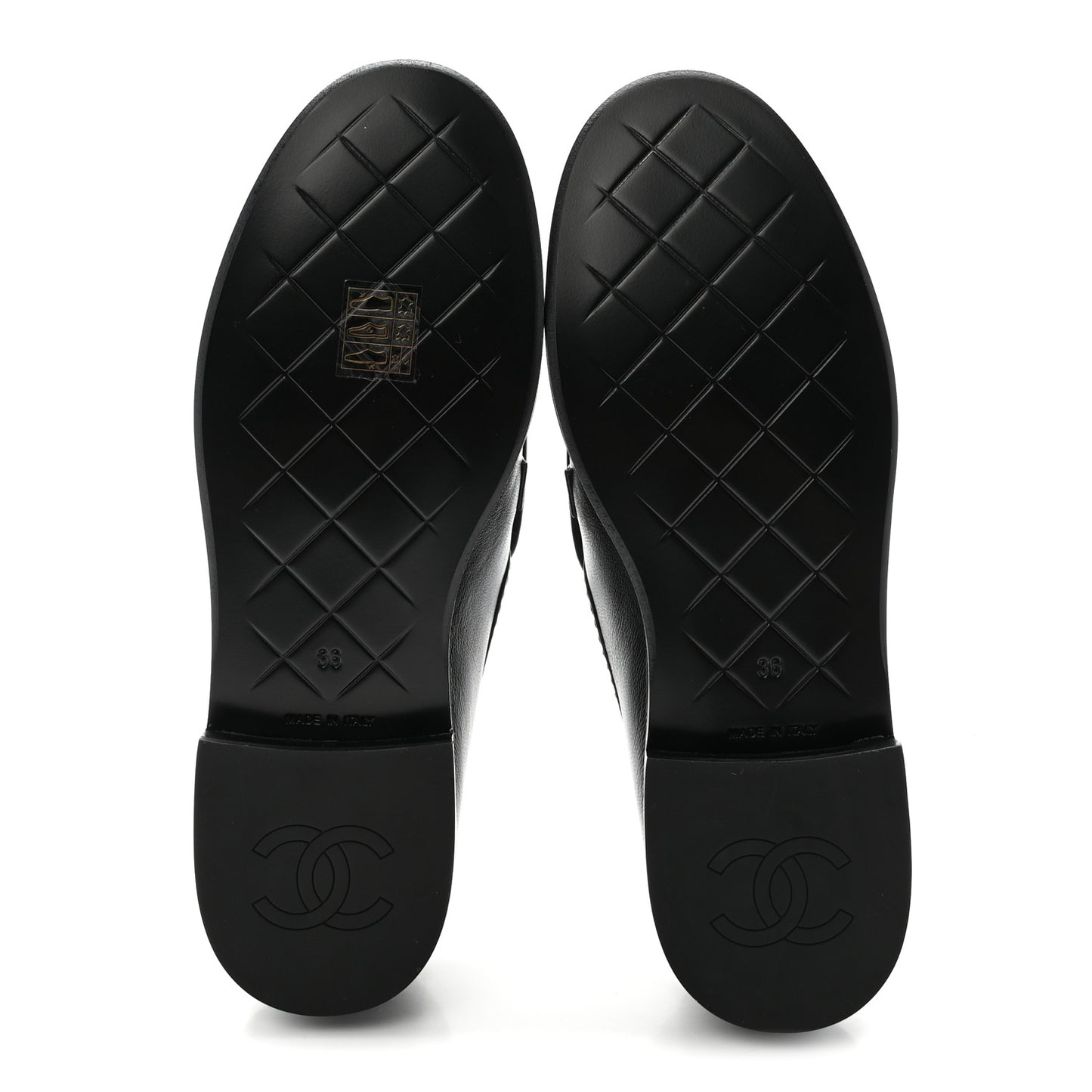 Lambskin Quilted CC Turnlock Loafers 36 Black