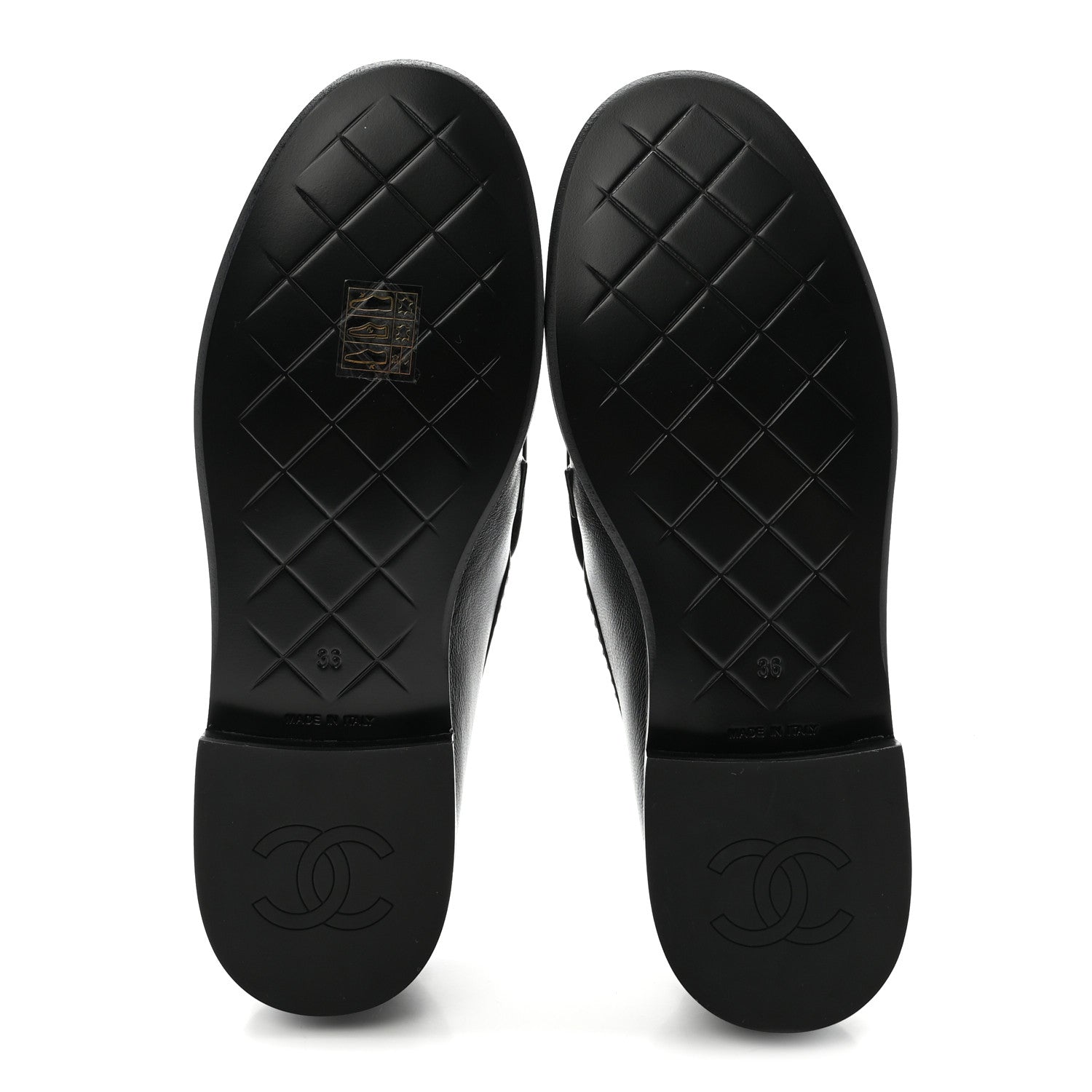 Chanel Lambskin Quilted CC Turnlock Loafers 36 Black 6 of 10