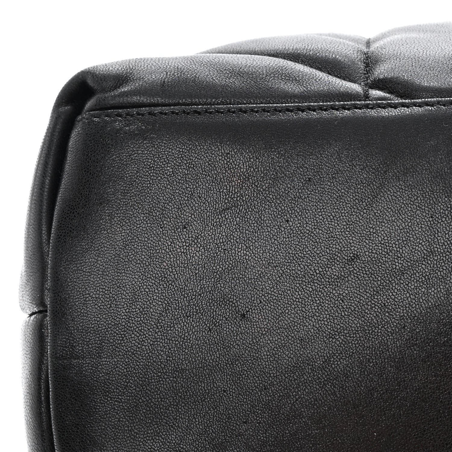 Saint Laurent Lambskin Quilted Medium Loulou Puffer Monogram Chain Satchel Black 13 of 15