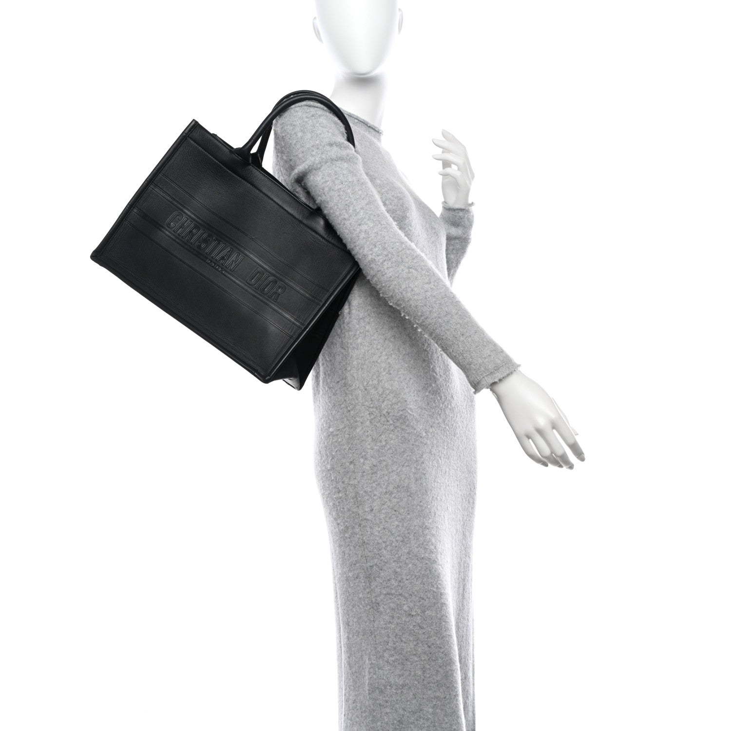 Christian Dior Calfskin Embossed Medium Book Tote Black 2 of 10