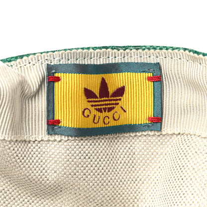 Gucci X ADIDAS Crystal Monogram Textured Dollar Calfskin Trefoil Embroidered Stefanos Baseball Hat New Shamarock Black 7 of 8