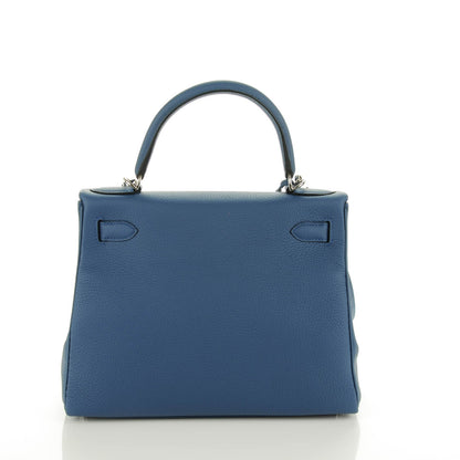 Hermes Togo Kelly Retourne 28 Bleu Agate 4 of 22