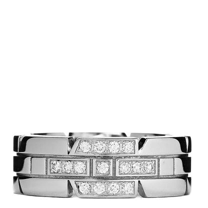 Cartier 18K White Gold Diamond Tank Francaise Band Ring 47 4 1 of 5