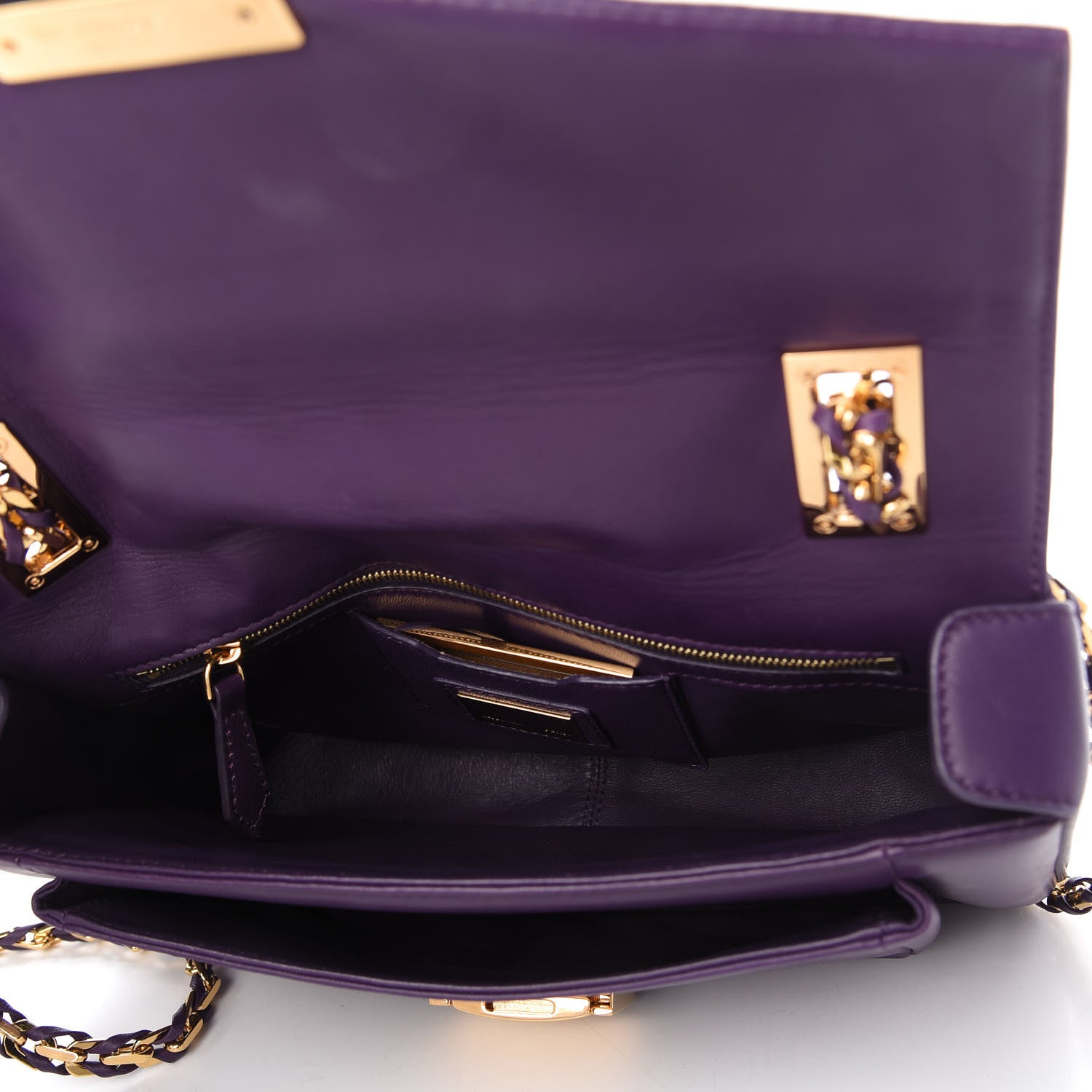 Fendi Nappa Be Baguette Crossbody Bag Violet 5 of 10