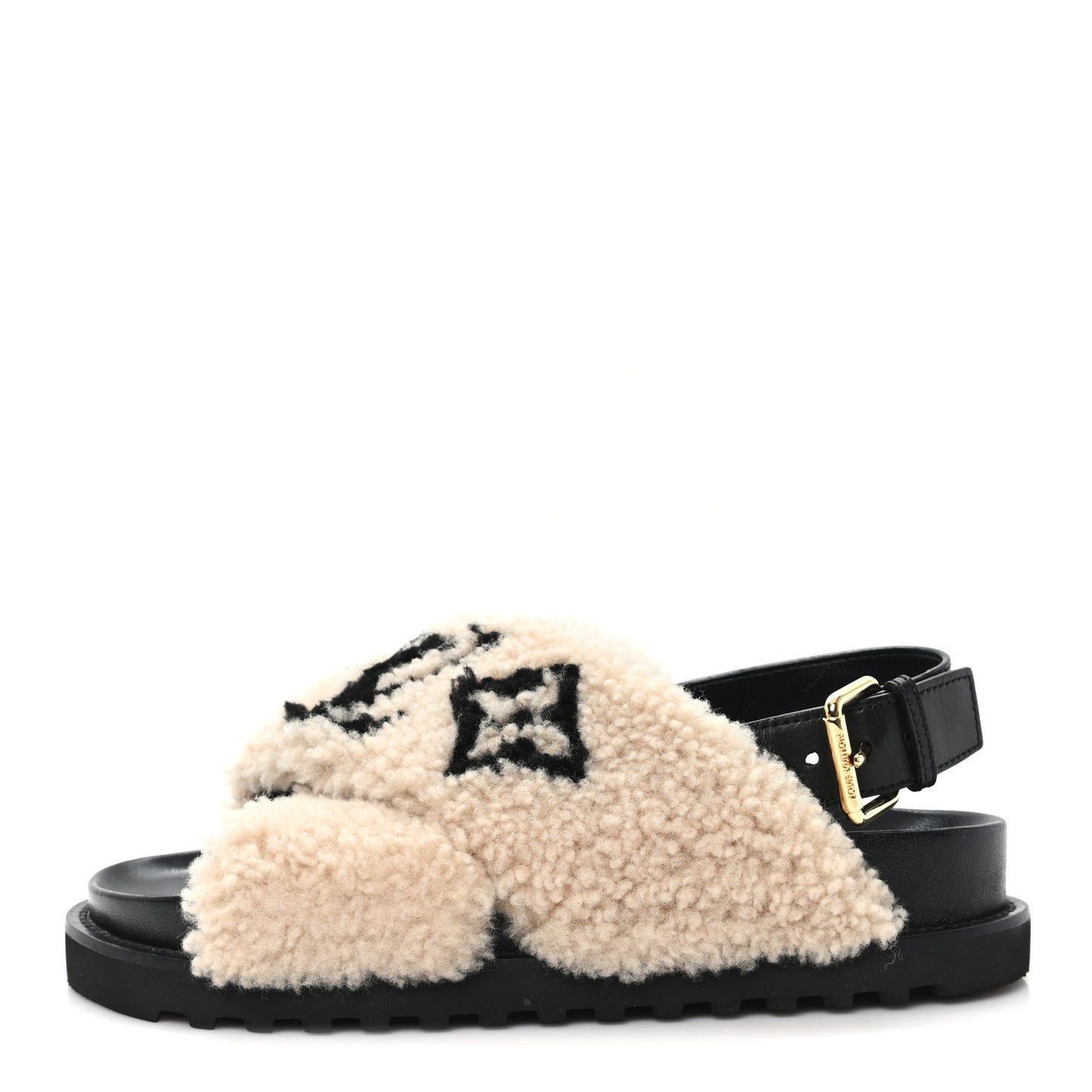 Shearling Paseo Sandals 37 Black