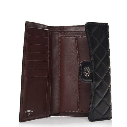 Chanel Lambskin Quilted Large Flap Wallet Black 5 of 7