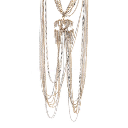 Chanel Chain Fringe Multi Strand CC Necklace Gold 1 of 6
