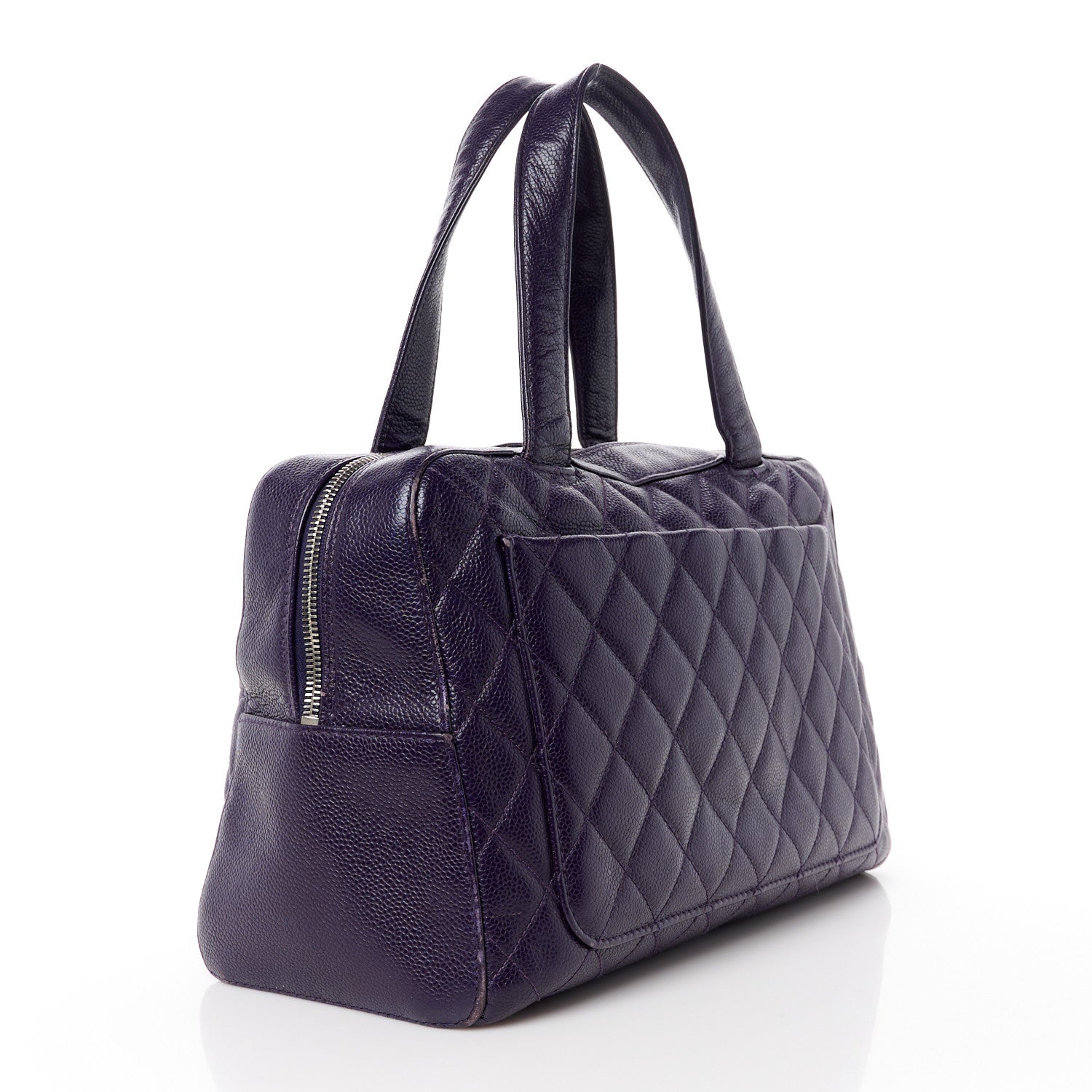 Chanel Caviar Quilted Bowler Dark Purple 3 of 12