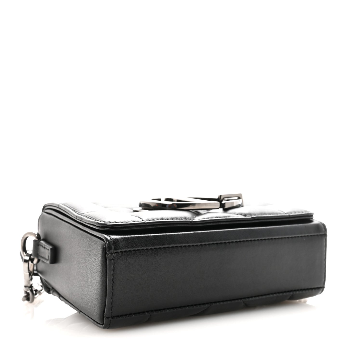 Lambskin Maxi Cannage Small 30 Montaigne Chain Top Handle Bag Black