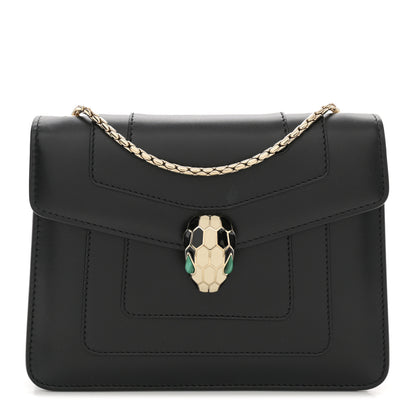 Bulgari Calfskin Small Serpenti Forever Snake Strap Crossbody Bag Black 1 of 11