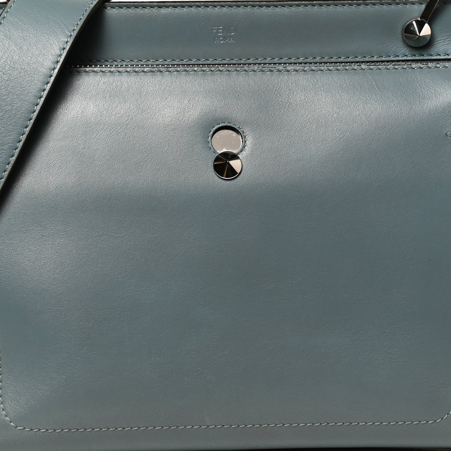 Fendi Vitello Baltico Dolce DotCom Satchel Riviera Blue Notte 8 of 12