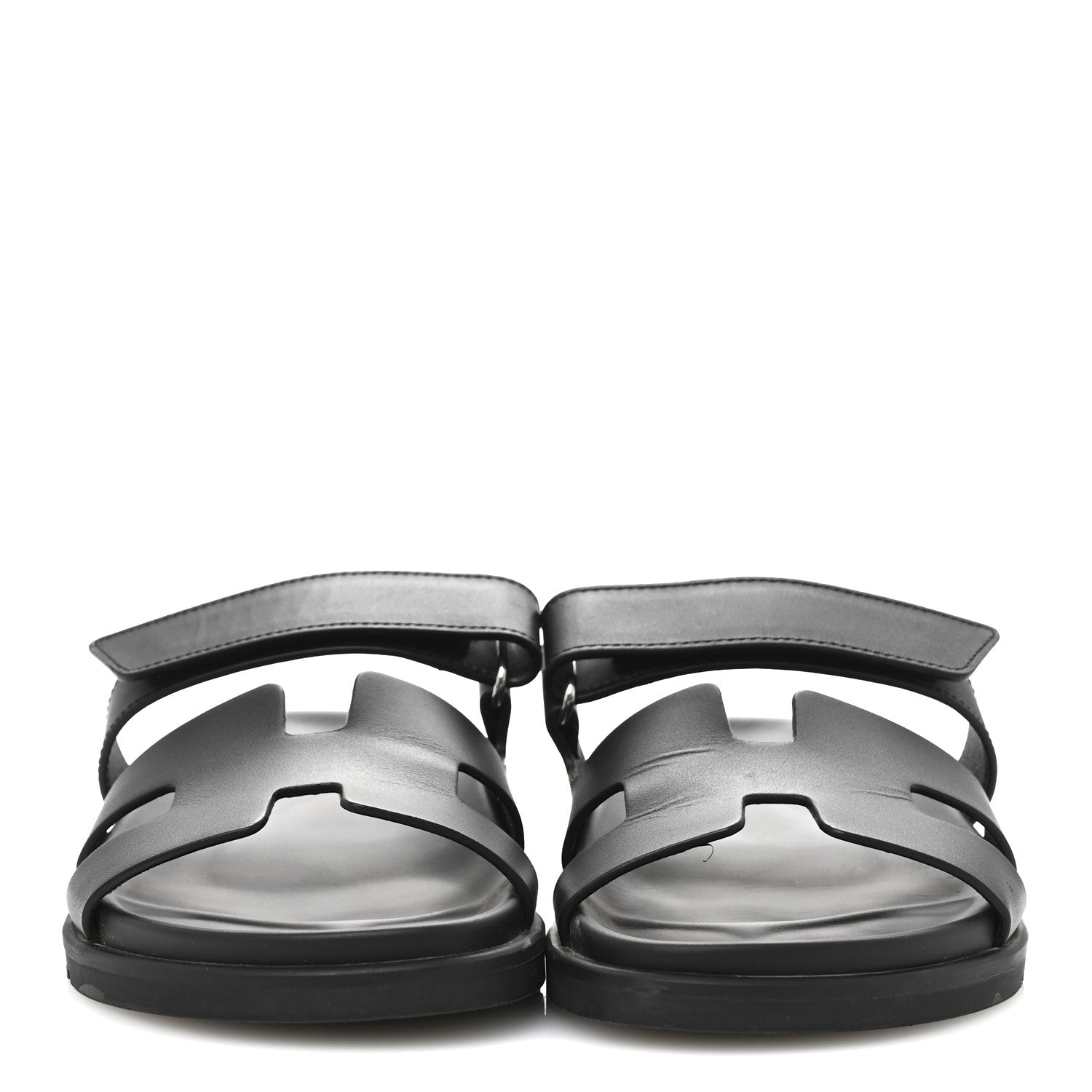 Hermes Calfskin Womens Chypre Sandals 38 Black 3 of 9