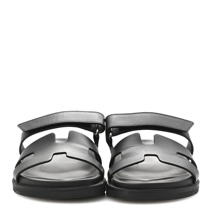 Hermes Calfskin Womens Chypre Sandals 38 Black 3 of 9