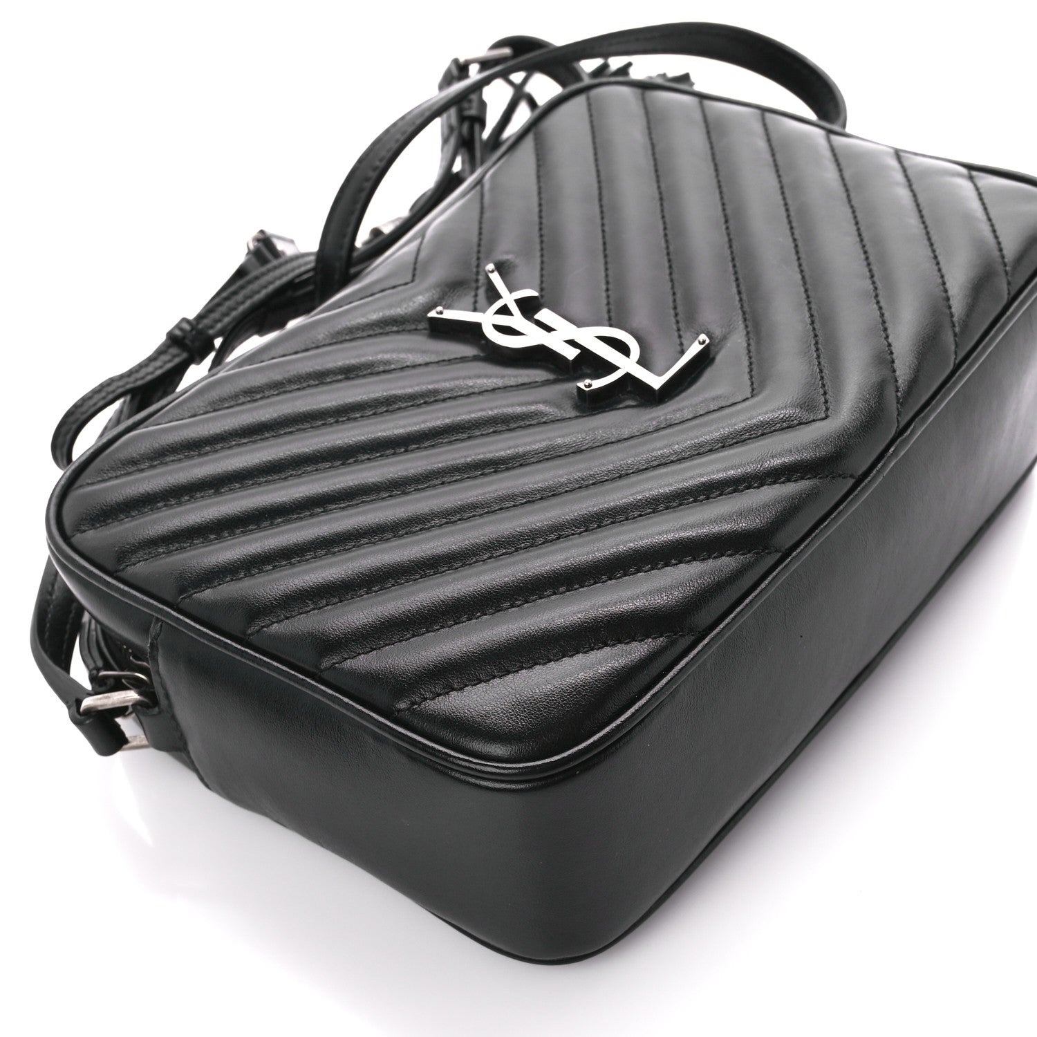 Saint Laurent Calfskin Matelasse Monogram Lou Camera Bag Black 10 of 12