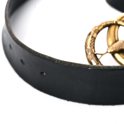 Gucci Faded Calfskin Snake Double G 40mm Belt 110 44 Black 7 of 13