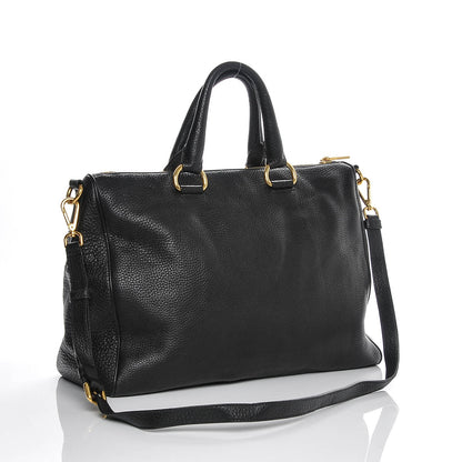 Prada Vitello Daino Boston Bag Nero Black 3 of 5