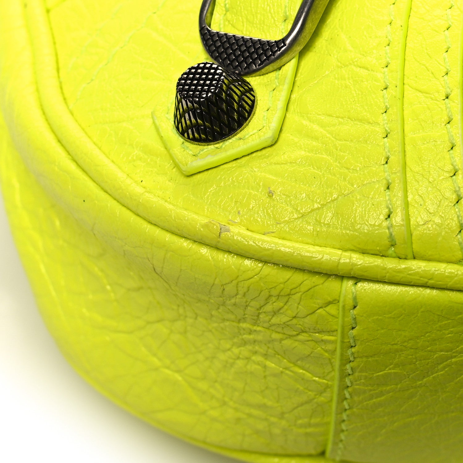 Balenciaga Agneau Arena Le Cagole Shoulder Bag XS Fluo Yellow 13 of 13