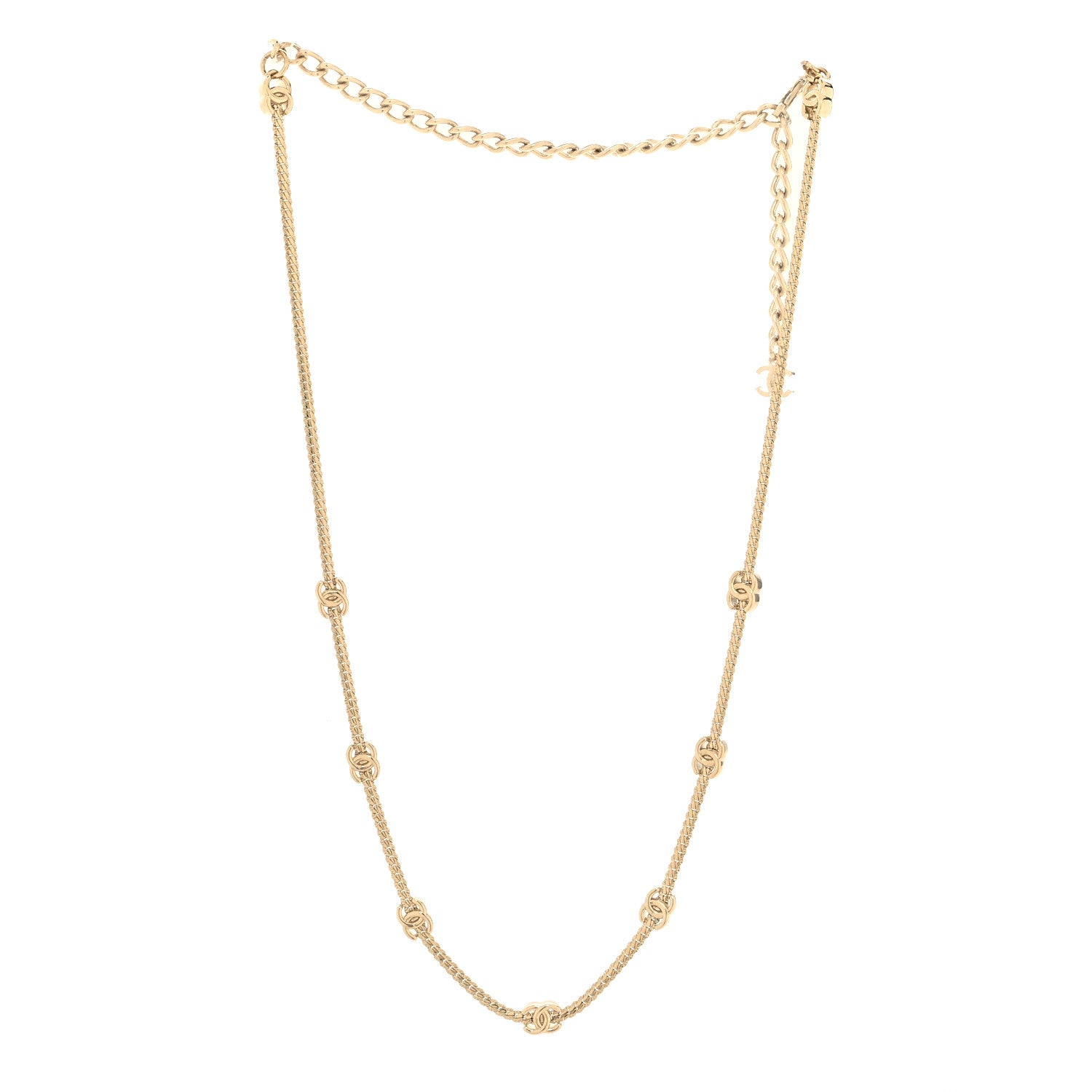 Chanel Metal CC Short Chain Necklace Gold 3 of 5
