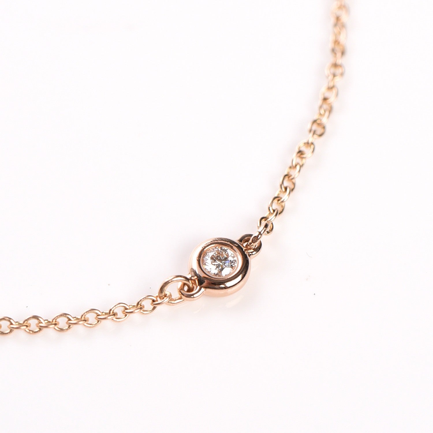 Tiffany 18K Rose Gold Diamond .09ctw Elsa Peretti Diamonds by the Yard Bracelet 3 of 12